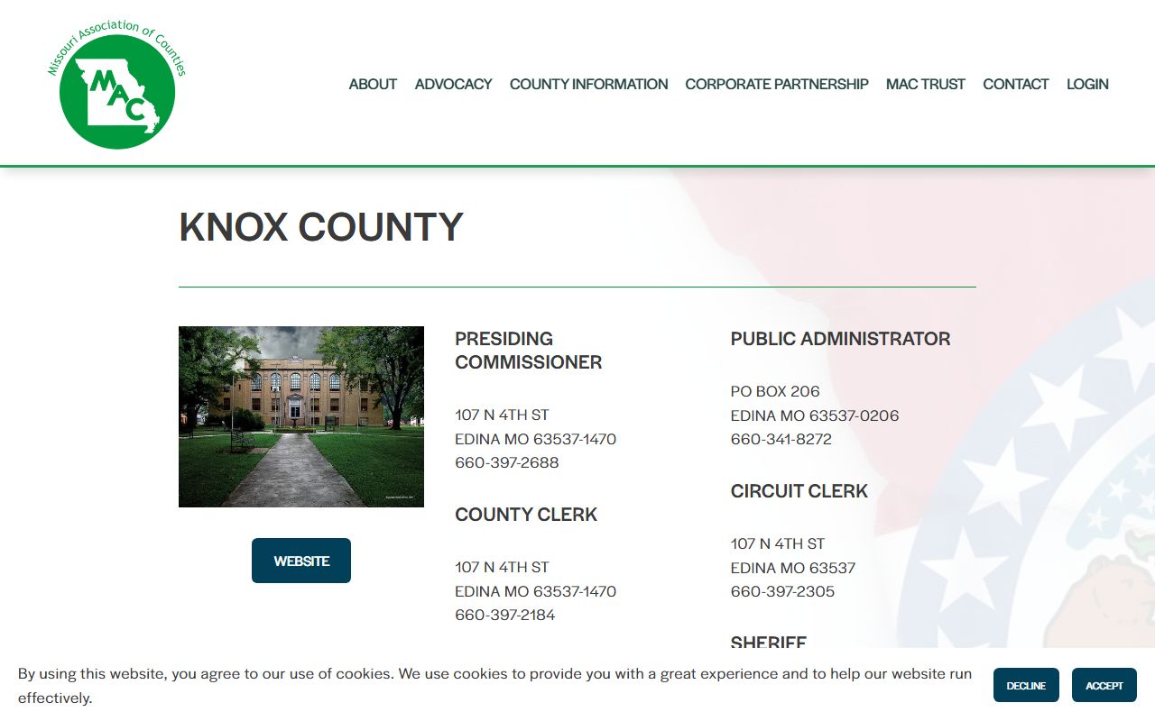 Knox County Circuit Clerk Missouri Association of Counties directory