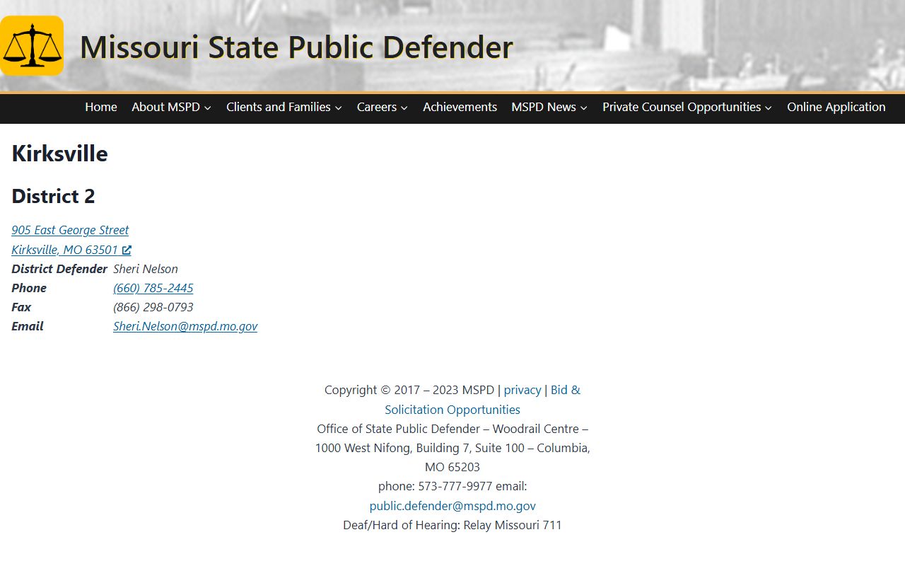 Knox County arrest records and court charges Missouri State Public Defender Kirksville office